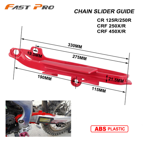 Guide de chaîne, curseur de fourche, adhésif protecteur en plastique pour HONDA CR125R CR250R CRF250R CRF250X, CRF450R CRF450X ► Photo 1/6