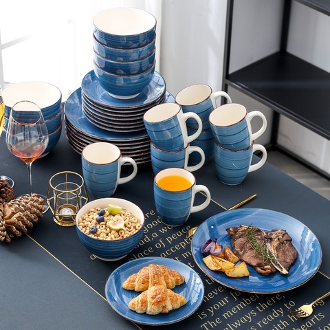 Vancasso Bella – service de table en porcelaine, ensemble d'assiettes en céramique d'aspect Vintage avec 8 * assiettes à dîner, assiettes à Dessert, bols, tasses, 32 pièces ► Photo 1/1