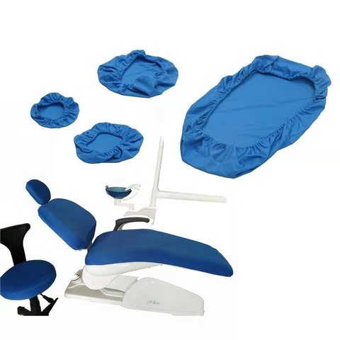 Housse de chaise dentaire en tissu élastique, lavable, anti-poussière, pour protection d'oreiller, tabouret de dentiste, 4 pièces/ensemble ► Photo 1/6