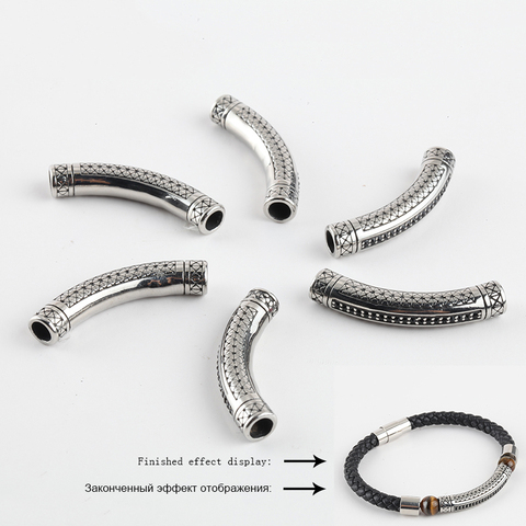 Connecteurs pour la fabrication de bijoux fournitures accessoires Vintage pour bracelets bricolage Tube en acier inoxydable Lots en gros en vrac ► Photo 1/6