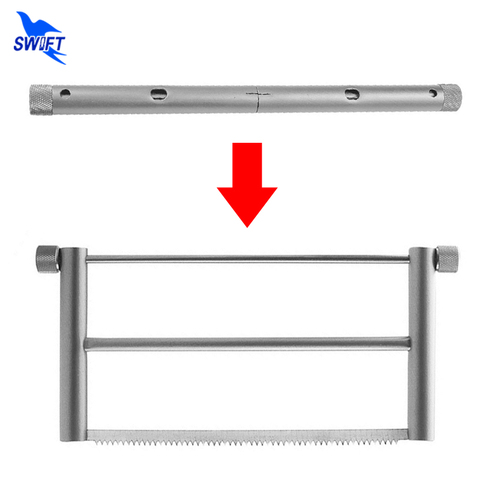 Mini scie en acier pliable, avec cadre en alliage d'aluminium, pour le Camping, la survie, la randonnée, le bois, l'élagage de jardin ► Photo 1/6