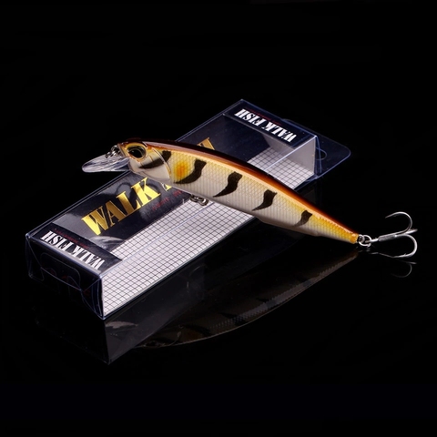 WALK FISH 1 pièces 2022 nouveau modèle professionnel pêche leurre 110mm 14g flottant Wobbler vairon 0.8-1.2m bar brochet appât MUSTAD crochets ► Photo 1/6