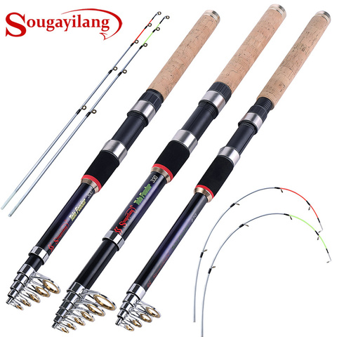 Sougayilang – canne à pêche Feeder Spinning télescopique de 2.7 à 3.3m, accessoire Portable en Fiber de carbone adapté à la carpe ► Photo 1/6