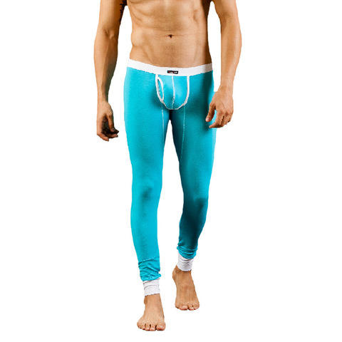 WJ hommes caleçon long pantalon chaud mince ligne élastique des hommes modal taille Basse pantalon sexy sous-vêtements gai hommes serré leggings long johns ► Photo 1/6