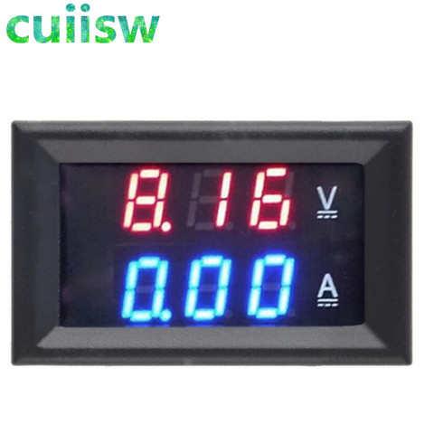 1PCS DC 0-100V 10A Voltmeter Ammeter Red+Blue /Red+Red LED Amp Dual Digital Volt Meter Gauge LED display ► Photo 1/5