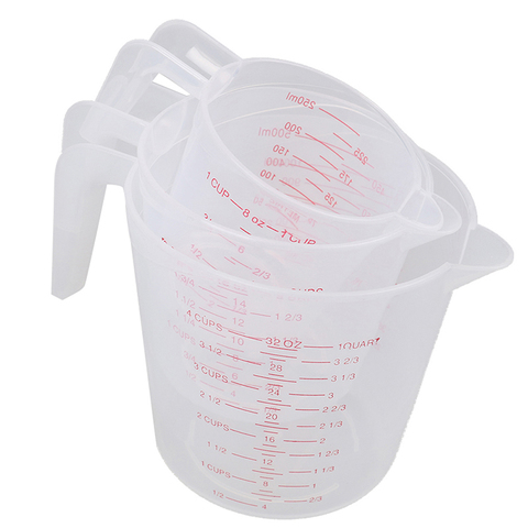 250/500/1000ML/100ML plastique tasse à mesurer cruche verser bec Surface cuisine outil fournitures qualité tasse avec gradué cuisine ► Photo 1/5