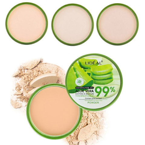 Poudre de maquillage pour le visage à l'aloe Vera, 99% imperméable, hydratante, lissante, pressée, respirante, correcteur, fond de teint éclaircissant ► Photo 1/6