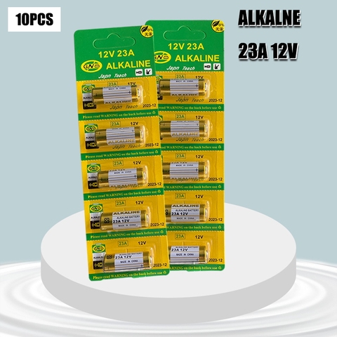 10 PIÈCES Nouvelle Pile alcaline Sèche 23A 12V A23 Pour Sonnette alarme de Voiture télécommande 21/23 23GA A23 A-23 GP23A RV08 LRV08 E23A V23GA ► Photo 1/6