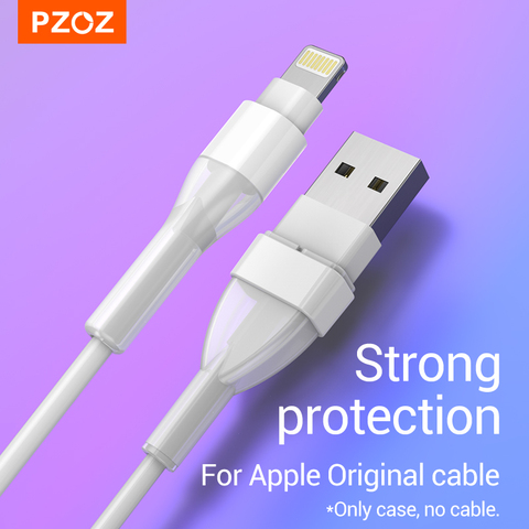 Protecteur de câble USB PZOZ pour iPhone 12 MINI 11 Pro X XS Max XR SE câble enrouleur cordon de Protection économiseur pour câble iPhone d'origine ► Photo 1/5
