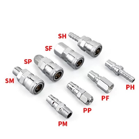 Raccord pneumatique type C, accouplement rapide SP10 PP10 PF20 SF20 PP20 SP20 PM20 SM20 PH20 SH20, fonctionne sur compresseur d'air ► Photo 1/6