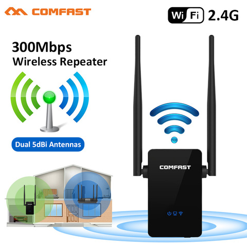 COMFAST Sans Fil Wifi Répéteur 300 Mbps 802.11n/b/g Réseau Wifi Extender Signal Amplificateur Signal Booster Repetidor CF-WR302S ► Photo 1/6