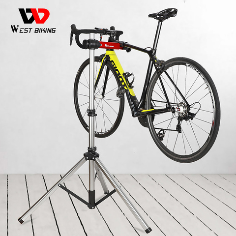 WEST vélo professionnel support de réparation de vélo 85-145cm réglable pli vélo support d'affichage en alliage d'aluminium support étagères de stationnement ► Photo 1/6