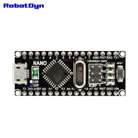 RobotDyn NANO V3 ATmega328,CH340, Micro USB, Version de mise à niveau compatible avec Arduino pour le bricolage électronique ► Photo 1/3