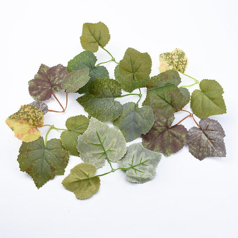 Feuille d'érable en soie, plantes artificielles pour décoration de maison, couronnes de fleurs décoratives de noël, broche pour mariée, 10 pièces ► Photo 1/6