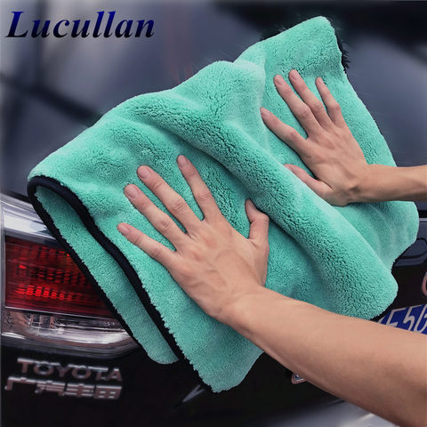 Lucullan-serviette de séchage Super douce en microfibre, serviette de lavage de voiture, Super douce, 1400gsm, Ultra absorbante, pour lavage de voiture ► Photo 1/6