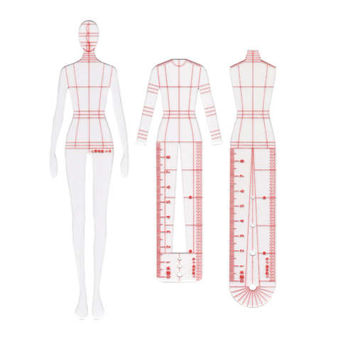 Règle pour couture/courtepointe, outils de mesure pour conception de tissu 3 pièces/ensemble ► Photo 1/4