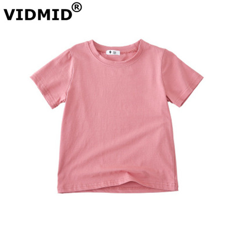 VIDMID-t-shirt à manches courtes pour enfants, vêtement en coton pour garçons et filles, couleur unie, 4006 04 ► Photo 1/6