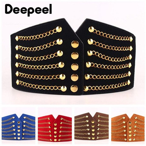 Deepeel – ceinture élastique pour femmes, 1 pièce, Corset Slim, mode Cummerbunds, Rivet sauvage, manteau, fourrure, taille haute, accessoire ► Photo 1/6