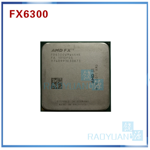 AMD FX6300 3.5GHz SIX-Core, processeur d'unité centrale FX 6300 FD6300WMW6KHK, prise 95W AM3 + ► Photo 1/1