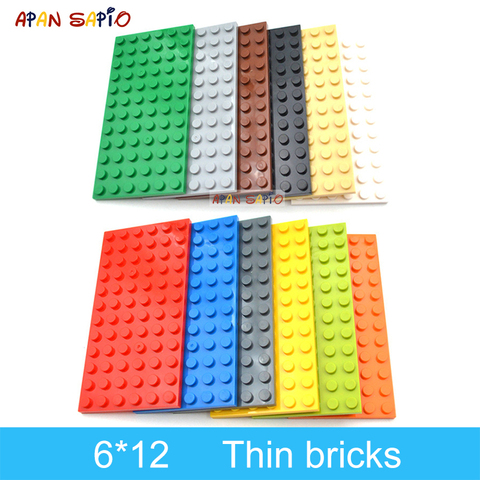 10 pièces bricolage blocs de construction 6x12 points figurines minces briques éducatif taille créative Compatible avec 3028 jouets pour enfants ► Photo 1/6