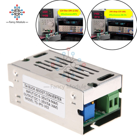 Diymore-convertisseur de tension de courant continu 6 -35V DC vers DC 1 -35V 5A, convertisseur de tension descendante/ascendante automatique avec étui pour voiture ► Photo 1/6