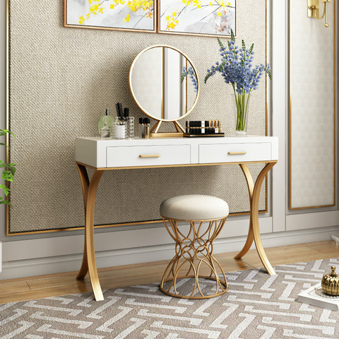 Mini Table de maquillage nordique, chaise Simple, coiffeuse de luxe, pour chambre à coucher ► Photo 1/6