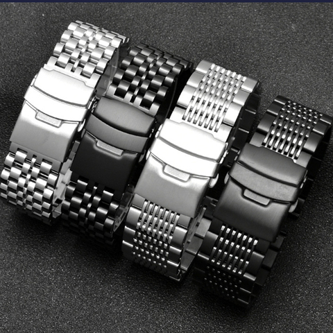 20/22/24mm acier inoxydable Bracelet en métal pour Huawei montre gt Bracelet pour Samsung Galaxy montre 46mm S3 frontière/bande classique ► Photo 1/6