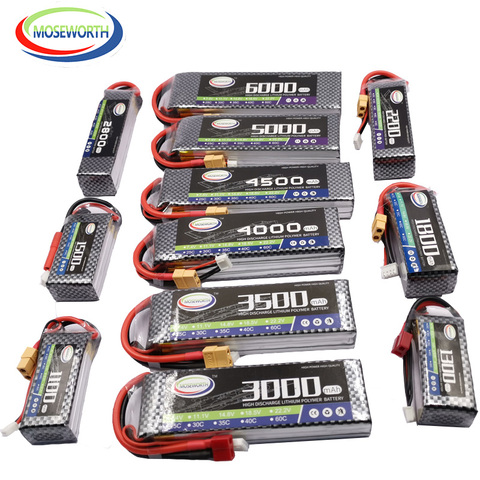 LiPo batterie de jouets RC 3S 11.1V 1200 2200 2800 3300 3800 4200 5200 10000 12000 16000 mAh 25C 35C 3S pour Drone, avion, voiture ► Photo 1/6