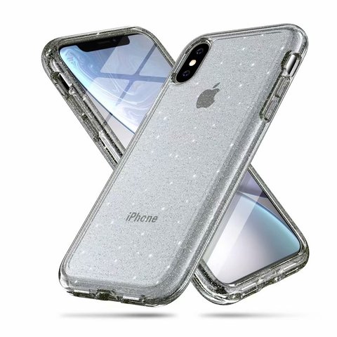 Étui Transparent Ultra rigide à paillettes antichoc 6FT pour iPhone SE 2022 11 Pro X XR XS Max 8 7 6S 6 plus ► Photo 1/6