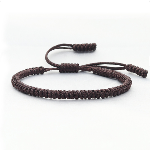 Bracelet tressé en corde tissée pour Homme et femme, cordon marron fait à la main, ajustable, à la mode, bijoux meilleur ami, cadeau ► Photo 1/6