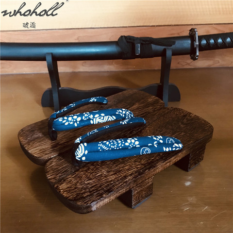 WHOHOLL Geta – pantoufles d'intérieur en bois japonais, sabots à plateforme, tongs pour hommes et femmes, sandales à fond épais ► Photo 1/6