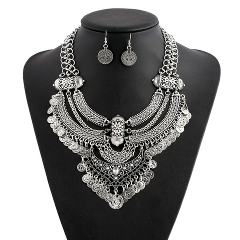 LOVBEAFAS-ensemble de bijoux à la mode, Collier Maxi, boucles d'oreilles, bohème, pompon, déclaration, boucles d'oreilles pour femmes ► Photo 1/6