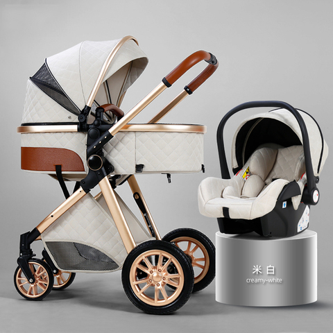 2022 nouveau bébé poussette haute paysage 3 en 1 landau de luxe bébé poussette bébé berceaux porte-bébé maternelle wagen bébé voiture ► Photo 1/6