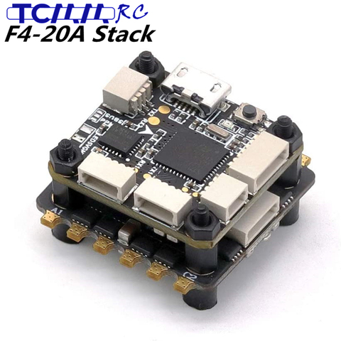 TCMMRC F4-20A Contrôleur De Vol ESC Sans Balais Volant pile ESC E2069 tension 2-6 S Lipo pour RC Drone FPV Racing 20x20mm ► Photo 1/6