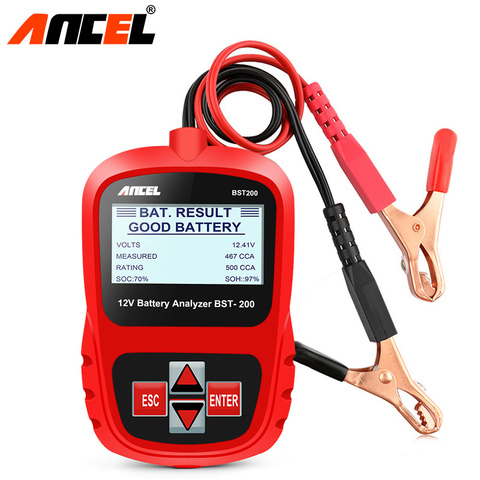 ANCEL Bst200 Voiture testeur de batteries Multi-langue 12 V 1100CCA système de batterie Détecter Automobile De Voiture Mauvais Cellulaire Batterie Outil De Diagnostic ► Photo 1/6