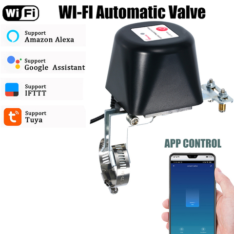 Soupape de gaz/eau de contrôle automatique de WiFi pour le contrôle à distance de Vioce d'app de Tuya Via l'écho d'alexa Google ► Photo 1/6