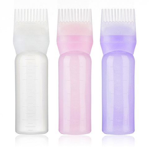 Applicateur en bouteille en plastique multicolore de 120ml, rechargeable, applicateur pour peigne, pour Salon de coiffure ► Photo 1/6