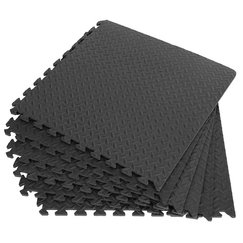 12 pièces 30*30cm EVA feuille Grain tapis de sol tapis de sol de gymnastique épissage tapis Patchwork tapis épaissir choc pour salle de Fitness séances d'entraînement ► Photo 1/6