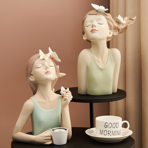 Papillon fille décoration résine Figure Sculpture Statue nordique décoration de la maison salon chambre décoration accessoires cadeaux ► Photo 1/6