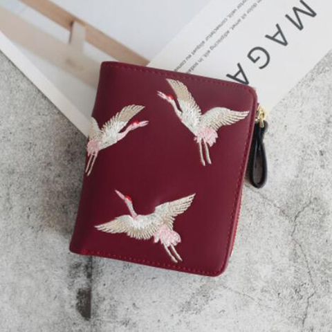 Beaux oiseaux imprimé Mini femmes portefeuille en cuir PU mode fermeture éclair porte-monnaie pochette pour femme sacs à main porte-cartes dames poche à monnaie ► Photo 1/6