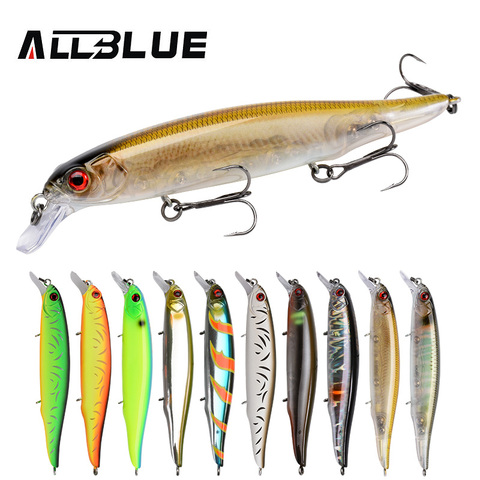 ALLBLUE MOHIST 130F Jerkbait leurre de pêche 130mm 20g flottant rapide Wobbler plongée peu profonde méné brochet appât de pêche hameçons ► Photo 1/6