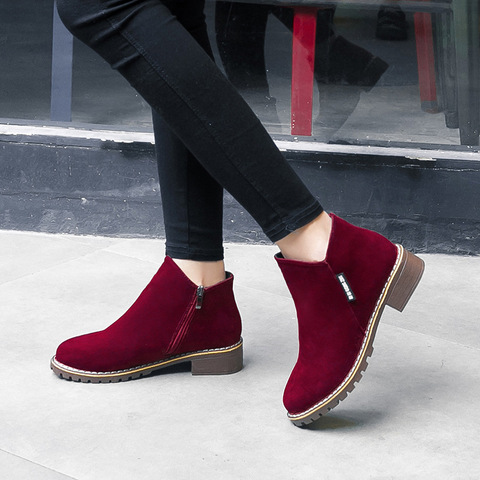 Femmes bottes 2022 automne hiver bottes femme chaussures marque dames bottines talons chaussures femme daim cuir bottes ► Photo 1/6