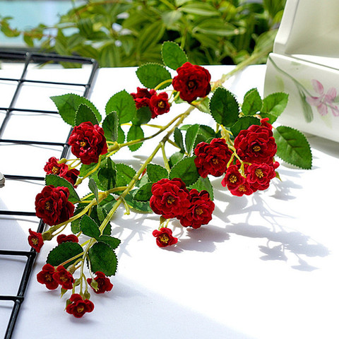 Roses Aini artificielles de luxe avec feuilles, fausses fleurs, pour décorer un hôtel, un centre commercial, pour photographie, pour un mariage ► Photo 1/5