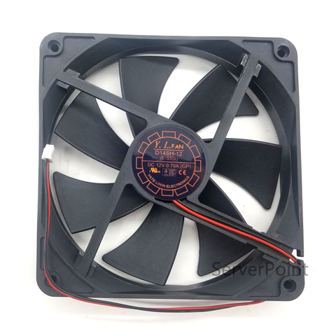 Ventilateur de serveur Yate Loon D14SH-12, 12V DC, 0,70a, 140x140x25mm, 2 fils, frais de port offerts ► Photo 1/2