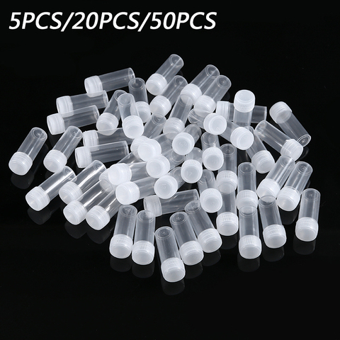 Bouteilles d'échantillon en plastique de 5ml, 5/20/50 pièces, Mini tubes à essai, conteneurs de stockage, translucides 14x40mm ► Photo 1/6