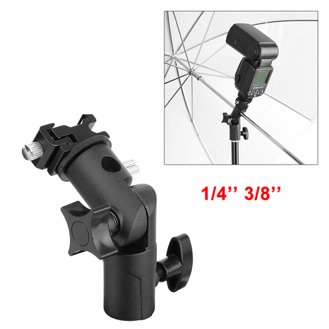 Support universel de lampe Flash en métal Speedlite, adaptateur de support de parapluie avec vis de 1/4 