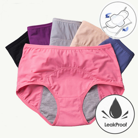 Sous-vêtements pour femmes culottes menstruelles Incontinence étanche pantalon Sexy résistant à la période taille haute coton chaud slips physiologiques ► Photo 1/6