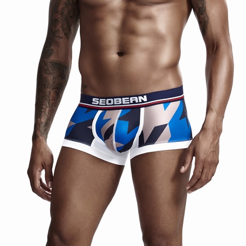 SEOBEAN-boxer pied-de-poule pour hommes, nouveau modèle, pantalon, neopreno, pyjama, camouflage, sous-vêtements Sexy, calson ► Photo 1/6