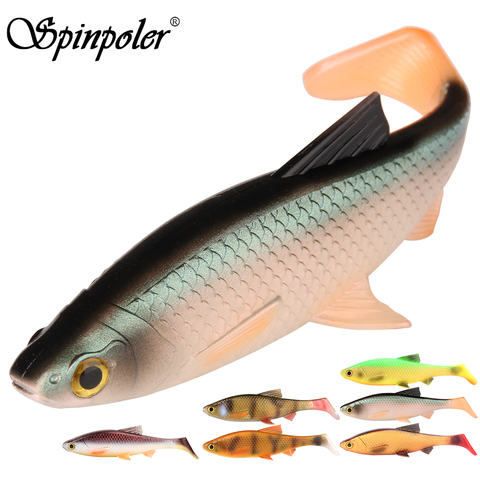 Spinpoler leurre de pêche 3D plastique Silicone brochet appât Shad nagbait matériel de pêche 5g/10g/20g/40g ► Photo 1/6