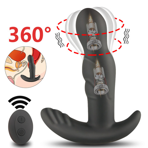 Godemichet vibrateur 10 vitesses pour adulte, plug Anal, télécommande, jouets sexuels, Rotation, vibration, chauffage, massage de la Prostate ► Photo 1/6